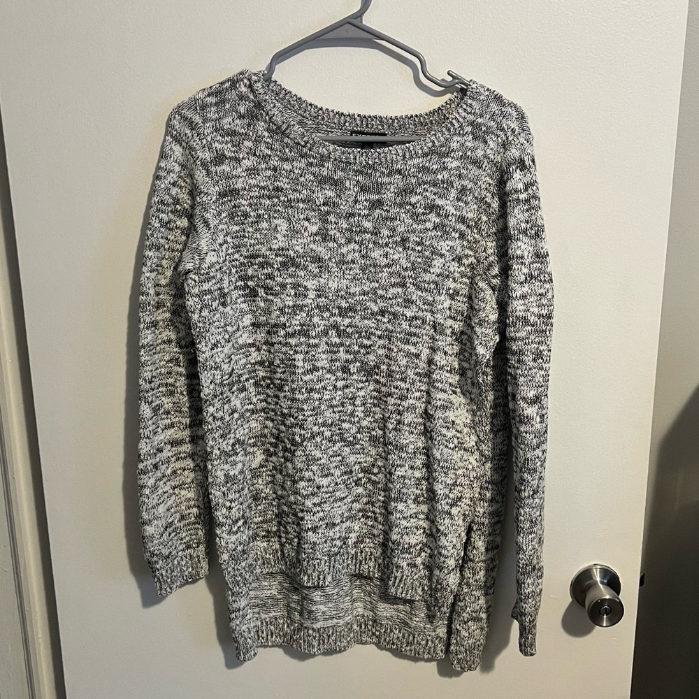 Express Marled Gray Crew Neck Sweater